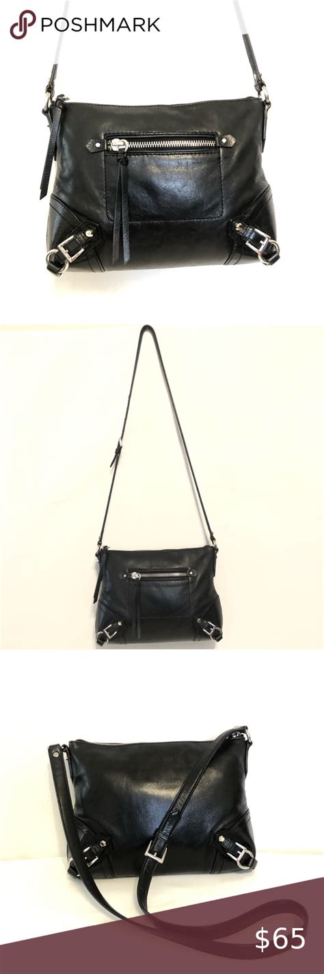 michael kors black leather crossbody square